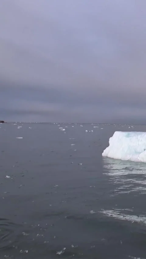 Svalbard's Serene Ice Marvels Adrift in the Boundless Arctic Ocean Stock-Footage 344312908