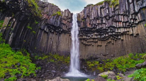 Svartifoss Waterfall Stock Footage 62966442