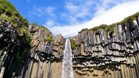Svartifoss Waterfall Stock Footage 124267078