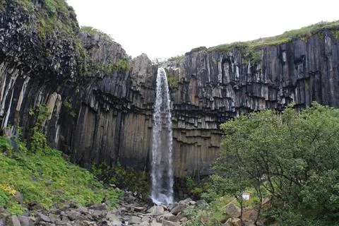 Svartifoss waterfall. Stock Photos