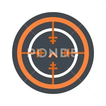 Svd gun aim icon, flat style Stock Illustration