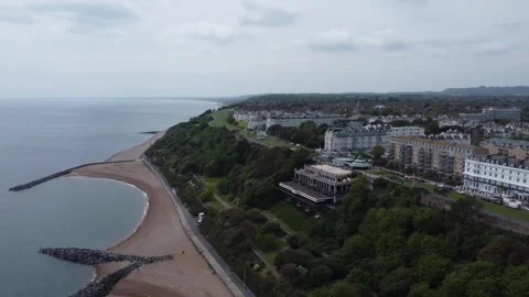 SW facing view of Folkestone, Kent Stock Footage 241609915