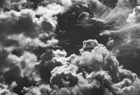 SW image dramatic cloudscape with cumulus clouds thunderclouds rain clouds Stock Photos