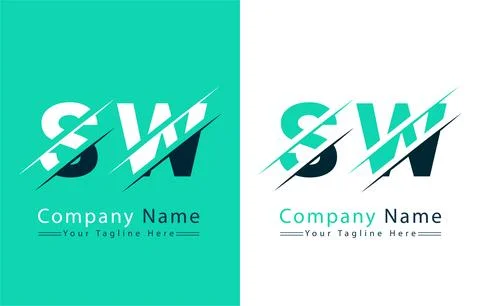 SW Letter Logo Design Template. Vector Logo Illustration Stock Illustration