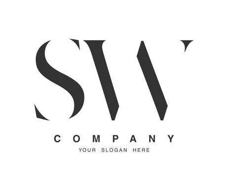 SW logo design. Initial letter s and w serif font style. Creative classic c.. Illustrazione stock