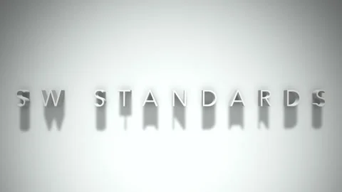 Sw standards 3D title animation with shadows on a white background Stock Footage 298004548