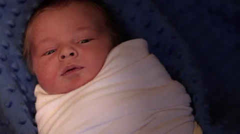 A swaddled newborn infant Stock Footage 59122105