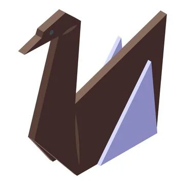 Swag origami icon isometric vector. Paper bird Illustrazione stock