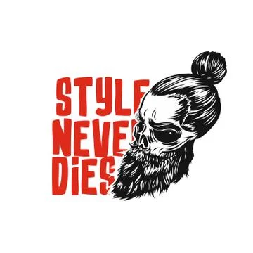 Swag Skull with beard vector illustration. Stock Illustration