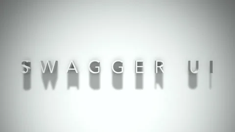 Swagger ui 3D title animation with shadows on a white background Stock Footage 297216381