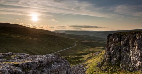 Swaledale at evening Stock Footage 111982455