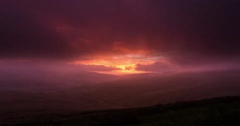Swaledale sunrise Video stock 68672767