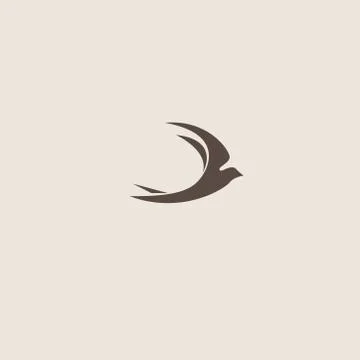 Swallow bird abstract vector logo design template Stock Illustration
