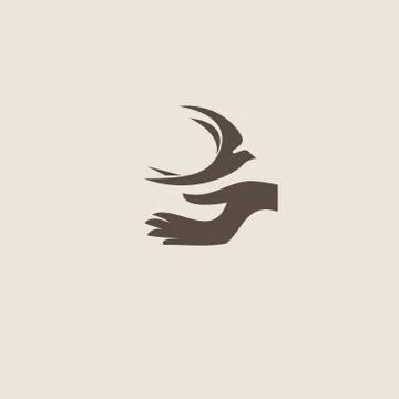Swallow bird abstract vector logo design template Stock Illustration
