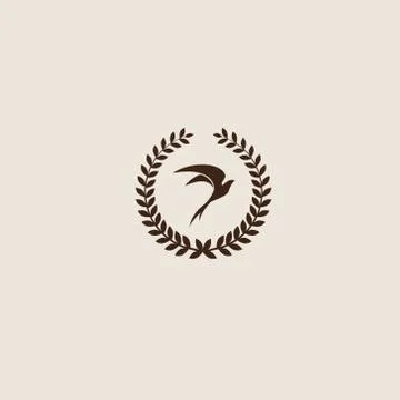 Swallow bird abstract vector logo design template Stock Illustration