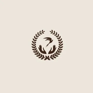 Swallow bird abstract vector logo design template Stock Illustration