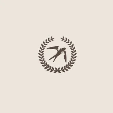 Swallow bird abstract vector logo design template Stock Illustration