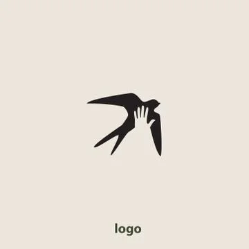Swallow bird abstract vector logo design template Stock Illustration
