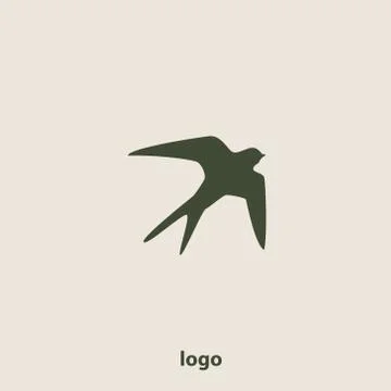 Swallow bird abstract vector logo design template Stock Illustration