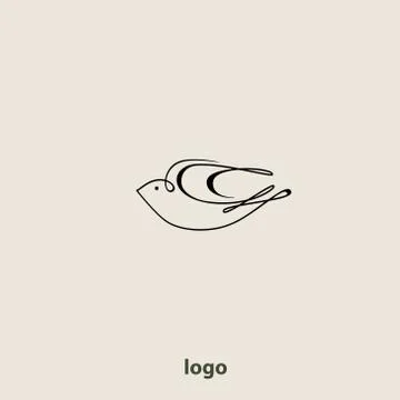 Swallow bird abstract vector logo design template Stock Illustration