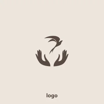 Swallow bird abstract vector logo design template Stock Illustration