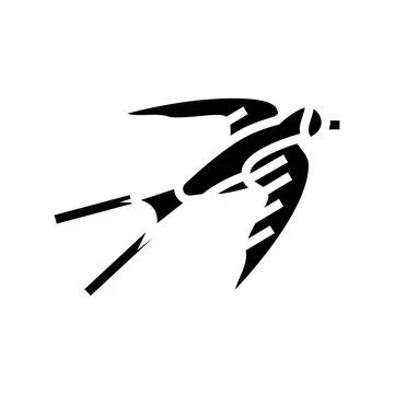 Swallow bird glyph icon vector illustration Stock Illustration