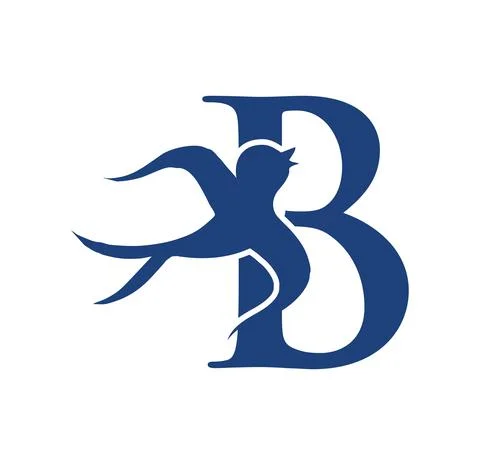Swallow Bird Initial Letter B Stock Illustration