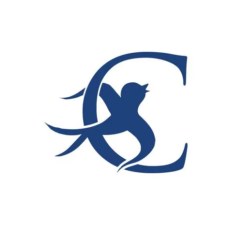 Swallow Bird Initial Letter C Stock Illustration