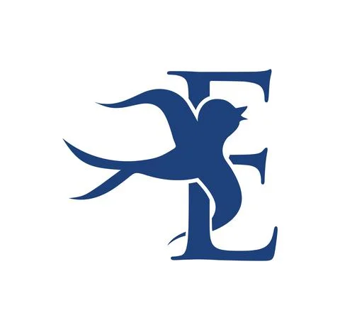 Swallow Bird Initial Letter E Stock Illustration