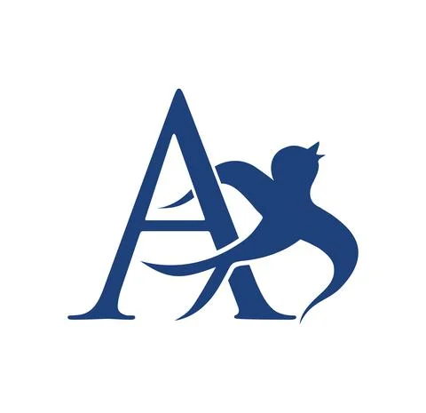 Swallow Bird Initial Letter A Stock Illustration