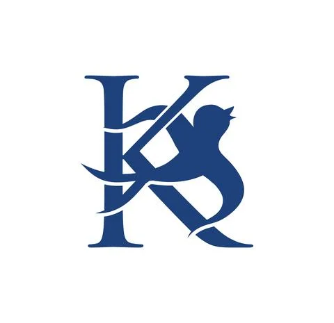 Swallow Bird Initial Letter K Stock Illustration