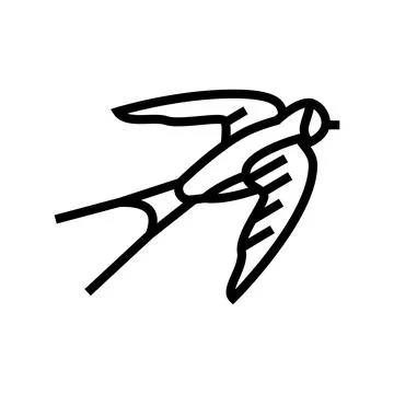Swallow bird line icon vector illustration Illustrazione stock