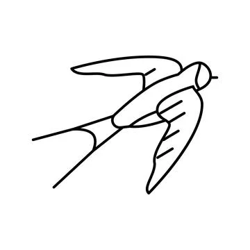 Swallow bird line icon vector illustration Illustrazione stock