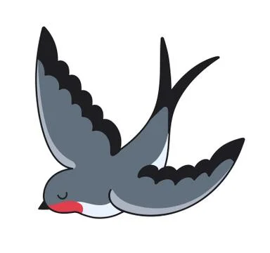 Swallow bird. Simple vector illustration. Stock Illustration