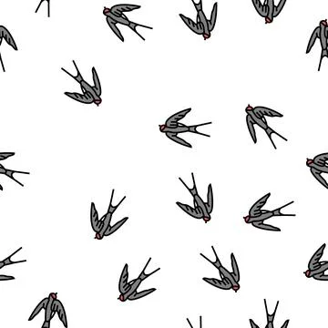 Swallow bird vector seamless pattern イラスト素材