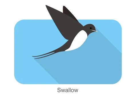 Swallow flat icon design, cartoon, vector illustration Stock Illustration