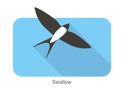 Swallow flat icon design, cartoon, vector illustration Stock Illustration