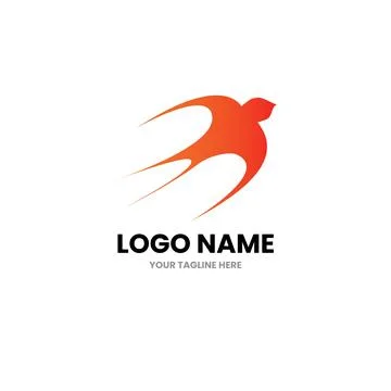 Swallow logo design vector template. 스톡 일러스트