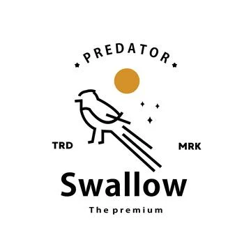 Swallow logo vector outline monoline art icon Stock-Illustration