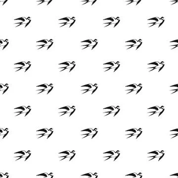 Swallow pattern, simple style Stock Illustration