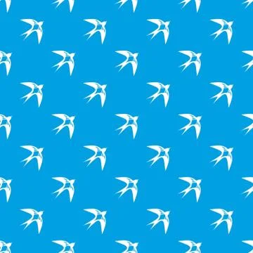 Swallow pattern vector seamless blue Stock Illustration