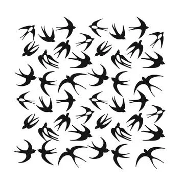 Swallows, background for your design Stock Illustration