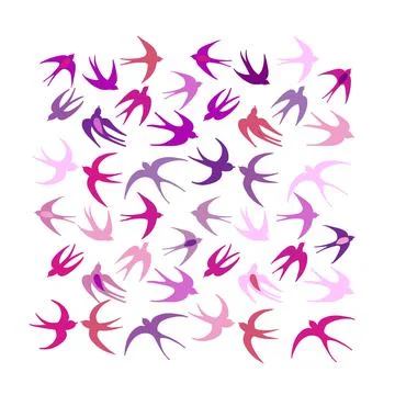 Swallows, background for your design Stock Illustration