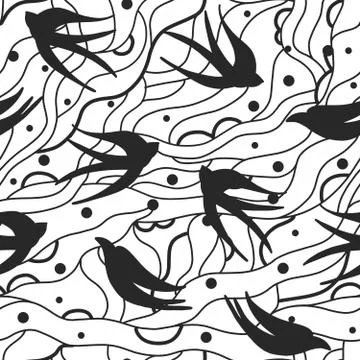 Swallows Stock Illustration