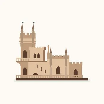 Swallow's Nest, Castle. Stock Illustration