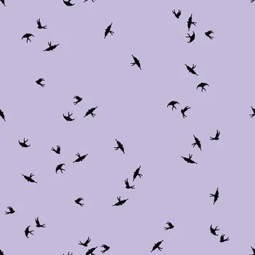 Swallows pattern seamless. Swallow background. Baby fabric background Stock Illustration