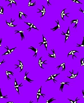 Swallows pattern seamless. Swallow background. Baby fabric background Stock Illustration