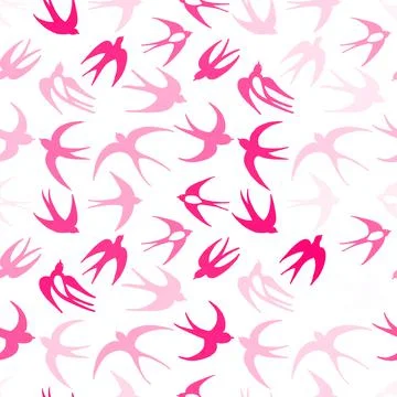 Swallows, seamless pattern for your design Stock Illustration