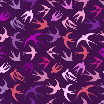 Swallows, seamless pattern for your design Stock Illustration
