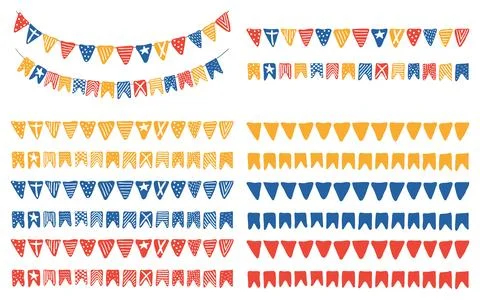 Swallowtail, triangular flags, bunting set Illustrazione stock